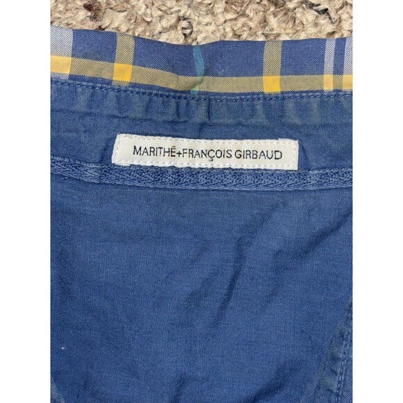 Men’s Marithe Francois Girbaud Button Up Yellow And Blue Shirt XL - Picture 3 of 5